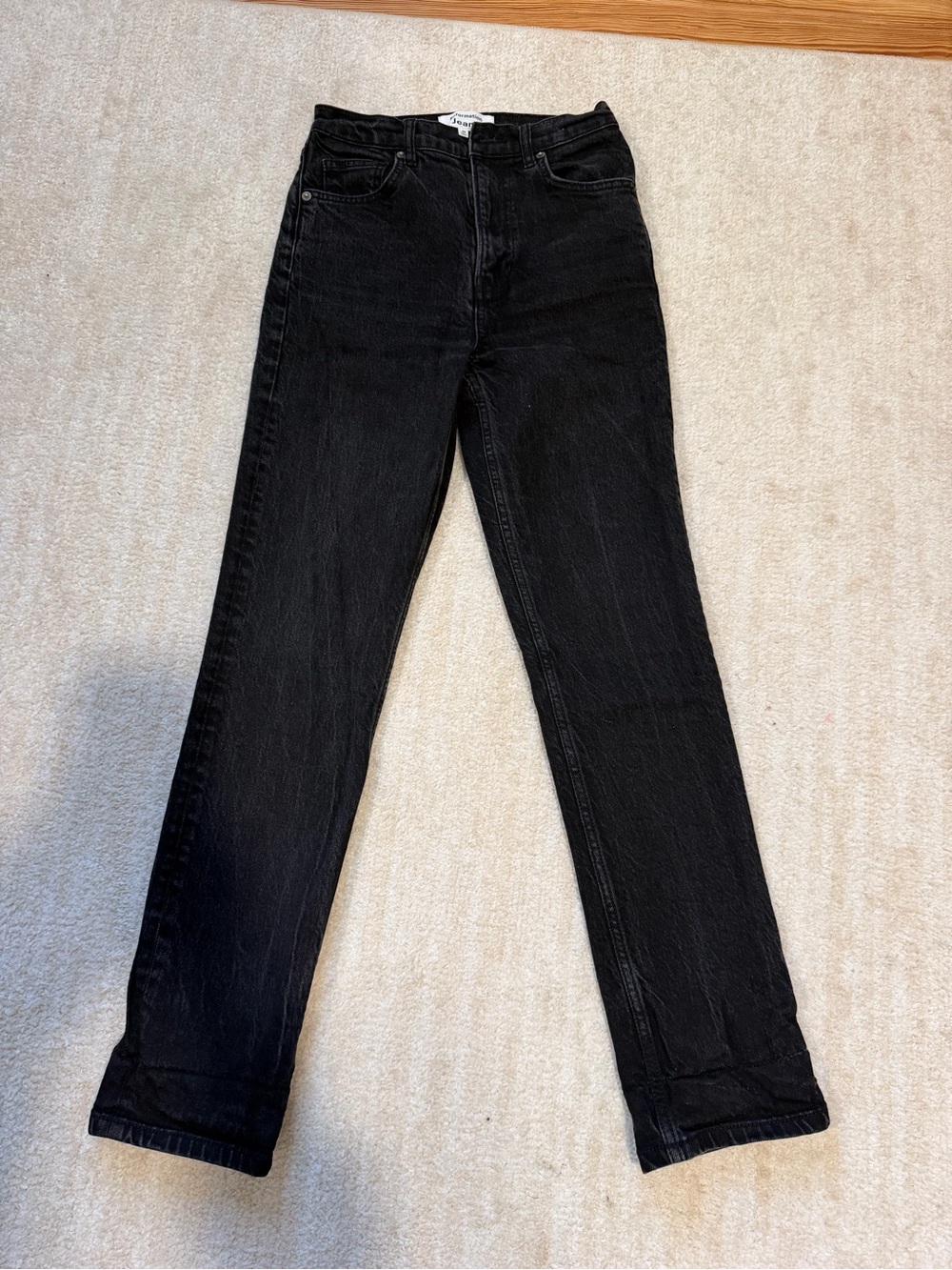 Reformation Liza Ultra High Rise Straight Washed Black Jeans- size 26